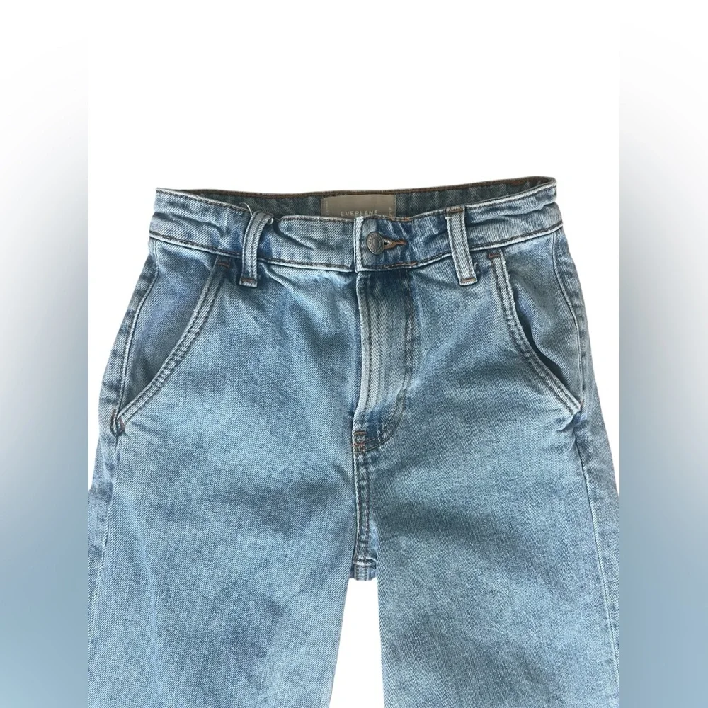 Everlane High Rise Wide Leg Light Wash Ankle Jean Size 24 - Picture 2 of 6